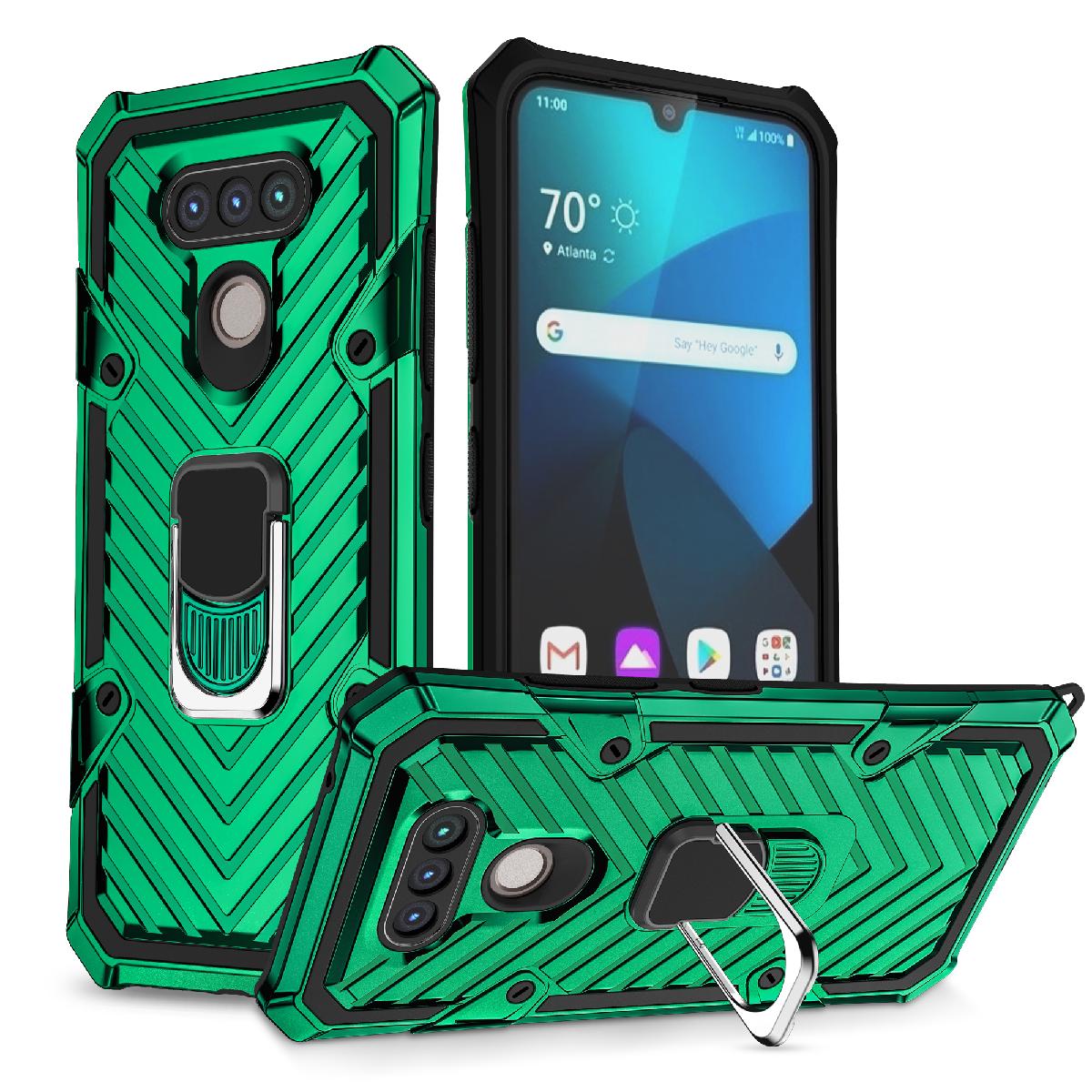 Reiko Kickstand Anti-Shock And Anti Falling Case for LG HARMONY 4 In Green